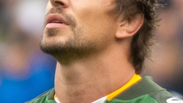 Eben Etzebeth during the national anthems in the 2022 rugby union test match between Italy and South Africa at Stadio L…