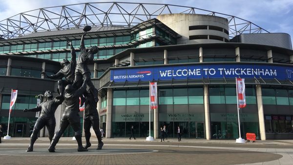 The exterior of Twickenham Stadium.