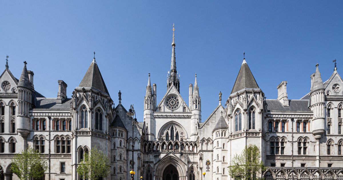 Royal Courts of Justice main gate.