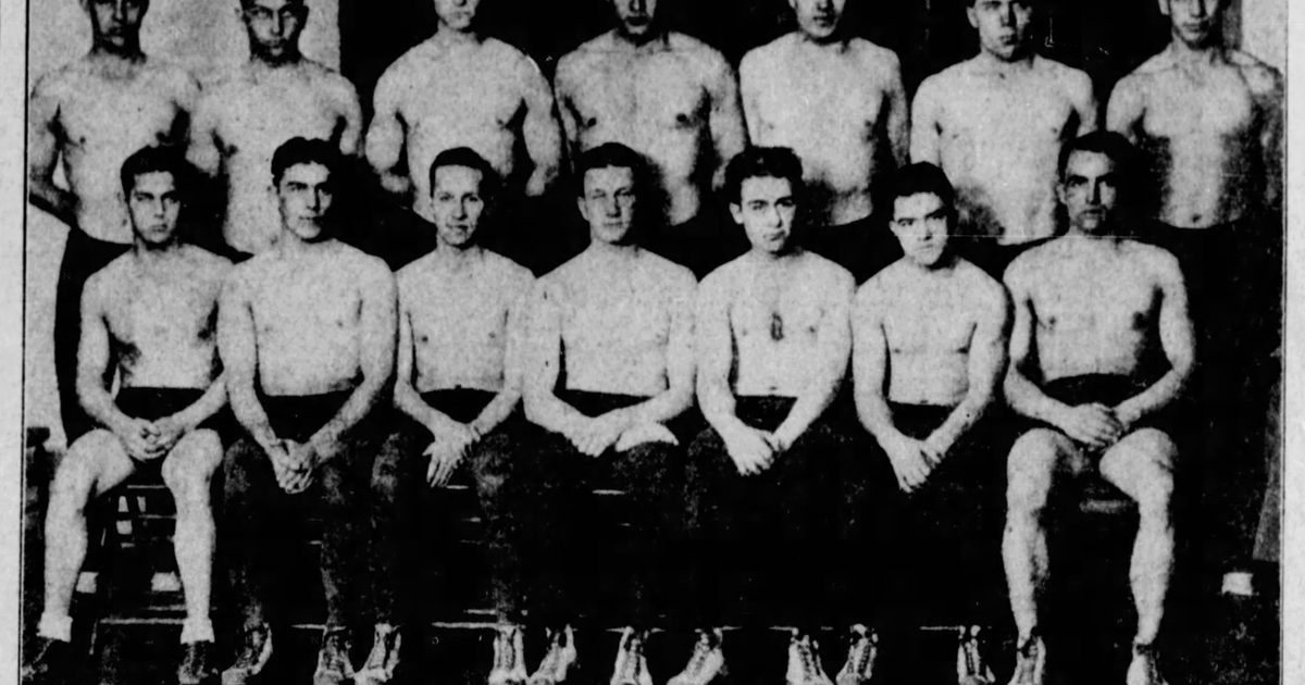 Caption text says \"Ames' crack wrestling squad will take on its first opponent of current season Monday night when the…